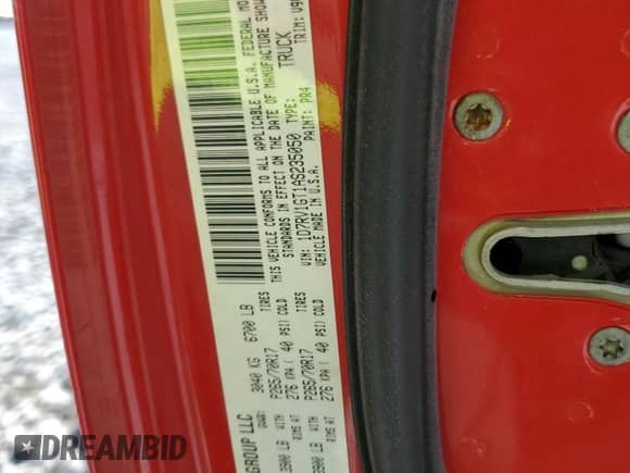 2010 Dodge 1500 Sport z VIN 1D7RV1GT1AS235050, wystawiony jako Copart lot #84591215 z przebiegiem 181 009 mil mil oraz Szkoda całkowita • Salvage title. Historia ofert i sprzedaży dostępna na DreamBid. Obrazek 12.