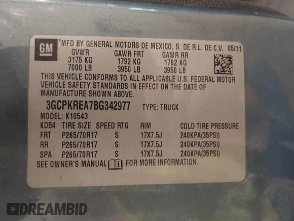 2011 Chevrolet Silverado 1500 LS z VIN 3GCPKREA7BG342977, wystawiony jako IAAI lot #42875452 z przebiegiem 203 897 mil mil oraz . Historia ofert i sprzedaży dostępna na DreamBid. Obrazek 9.