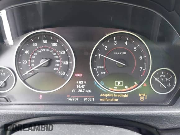 2014 BMW 3 Series 335i xDrive with VIN WBA3B9G57ENR91279, listed as a IAAI auction lot 43341172 with 147,707 mi miles and . Bid and sale history available at DreamBid. Image 7.