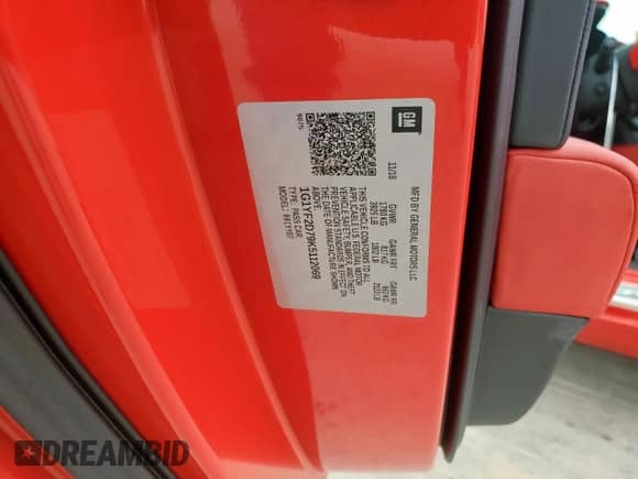 2019 Chevrolet Corvette 3LT с VIN 1G1YF2D79K5112069, выставлен на аукционе Copart как лот 63706535 с пробегом 9 169 миль миль и Списание • Salvage title. История ставок и продаж доступна на DreamBid. Изображение 13.