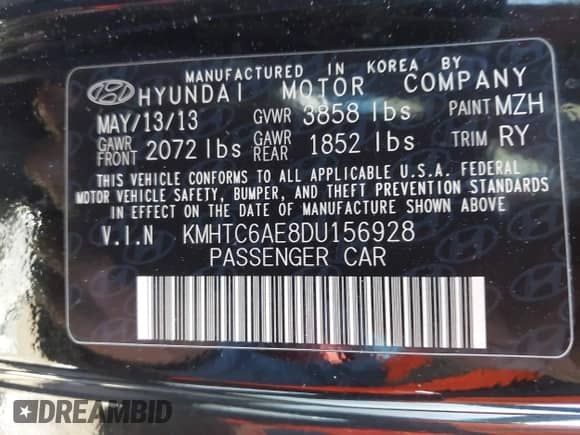 2013 Hyundai Veloster Turbo с VIN KMHTC6AE8DU156928, выставлен на аукционе IAAI как лот 43471857 с пробегом 103 265 миль миль и . История ставок и продаж доступна на DreamBid. Изображение 9.