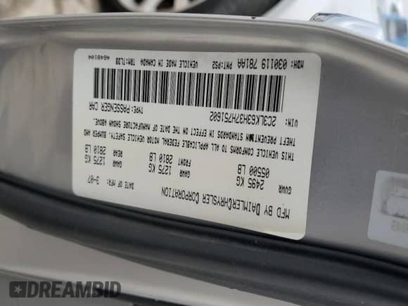 2007 Chrysler 300 C with VIN 2C3LK63H37H751602, listed as a Copart auction lot 42035015 with Not provided miles and Salvage title. Bid and sale history available at DreamBid. Image 12.