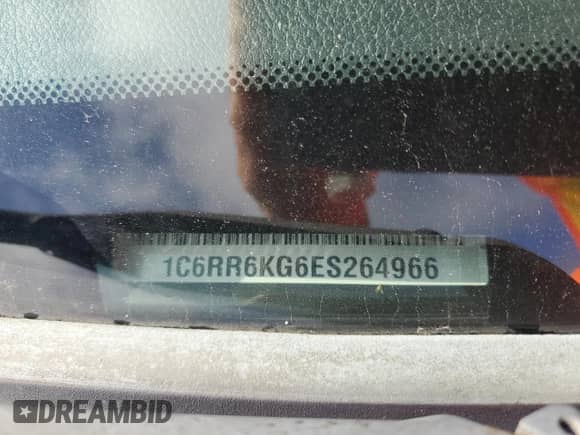 2014 Ram 1500 Tradesman с VIN 1C6RR6KG6ES264966, выставлен на аукционе Copart как лот 68260445 с пробегом 197 013 миль миль и Списание • Salvage title. История ставок и продаж доступна на DreamBid. Изображение 12.