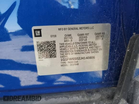 2018 Chevrolet Bolt EV LT с VIN 1G1FW6S02J4140806, выставлен на аукционе Copart как лот 82104855 с пробегом 45 417 миль миль и Чистый • Clean title. История ставок и продаж доступна на DreamBid. Изображение 12.