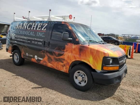 2014 Chevrolet Express Cargo с VIN 1GCWGFBA2E1125632, выставлен на аукционе Copart как лот 65068325 с пробегом 110 894 миль миль и Списание • Salvage title. История ставок и продаж доступна на DreamBid. Изображение 4.
