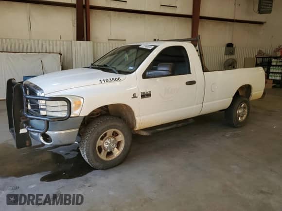 2007 Dodge 2500 SLT with VIN 3D7KS26AX7G803506, listed as a Copart auction lot 72748824 with 324,388 mi miles and Salvage title. Bid and sale history available at DreamBid. Image 1.