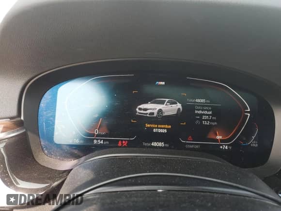 2021 BMW 5 Series 540i xDrive with VIN WBA73BJ01MWW90535, listed as a Copart auction lot 67872235 with 48,085 mi miles and Salvage title. Bid and sale history available at DreamBid. Image 9.