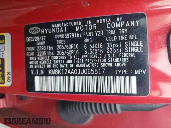 2018 Hyundai Kona SE with VIN KM8K12AA0JU065817, listed as a Copart auction lot 61138065 with 75,820 mi miles and Salvage title. Bid and sale history available at DreamBid. Image 13.