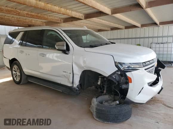 2023 Chevrolet Tahoe Premier with VIN 1GNSCSKDXPR521235, listed as a Copart auction lot 42718135 with 29,289 mi miles and Clean title. Bid and sale history available at DreamBid. Image 4.