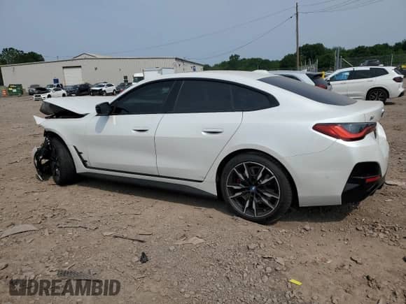 2023 BMW i4 M50 with VIN WBY33AW03PFR26660, listed as a Copart auction lot 60793705 with 44,753 mi miles and Salvage title. Bid and sale history available at DreamBid. Image 2.