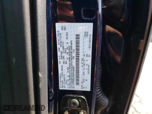 2025 Ford F-150 Lariat with VIN 1FTFW5LD0SFA42267, listed as a Copart auction lot 58496535 with 1,776 mi miles and Salvage title. Bid and sale history available at DreamBid. Image 12.