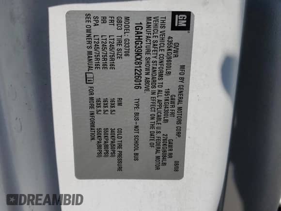 2008 Chevrolet Express Passenger с VIN 1GAHG39KX81226016, выставлен на аукционе Copart как лот 80144585 с пробегом 155 644 миль миль и Списание • Salvage title. История ставок и продаж доступна на DreamBid. Изображение 13.