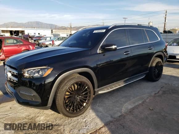 2020 Mercedes-Benz GLS 450 z VIN 4JGFF5KE3LA185640, wystawiony jako Copart lot #81966093 z przebiegiem 103 118 mil mil oraz Szkoda całkowita • Salvage title. Historia ofert i sprzedaży dostępna na DreamBid. Obrazek 1.