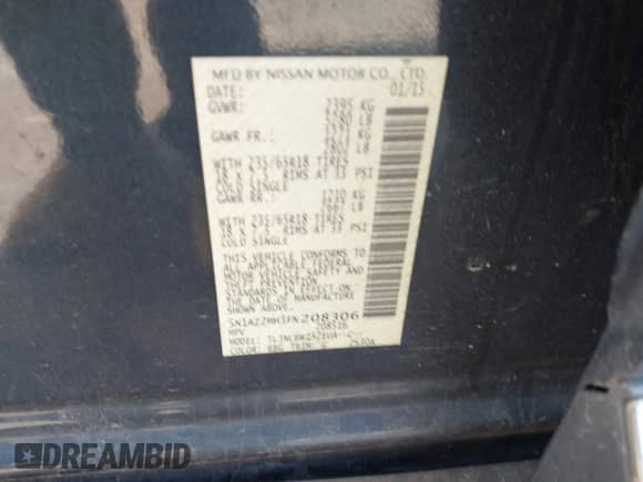 2015 Nissan Murano S с VIN 5N1AZ2MH3FN208306, выставлен на аукционе IAAI как лот 42070942 с пробегом 103 516 миль миль и . История ставок и продаж доступна на DreamBid. Изображение 9.