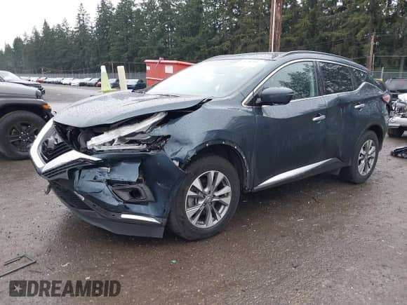 2018 Nissan Murano SV с VIN 5N1AZ2MH8JN143476, выставлен на аукционе IAAI как лот 41240441 с пробегом 63 673 миль миль и . История ставок и продаж доступна на DreamBid. Изображение 2.
