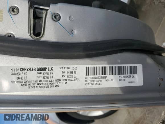 2012 Dodge Caliber SXT с VIN 1C3CDWDA5CD533597, выставлен на аукционе Copart как лот 73834484 с пробегом 94 908 миль миль и Списание • Salvage title. История ставок и продаж доступна на DreamBid. Изображение 14.