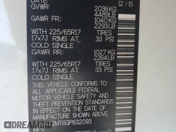 2016 Nissan Rogue SV with VIN KNMAT2MT6GP632093, listed as a Copart auction lot 85172805 with 191,774 mi miles and Salvage title. Bid and sale history available at DreamBid. Image 14.