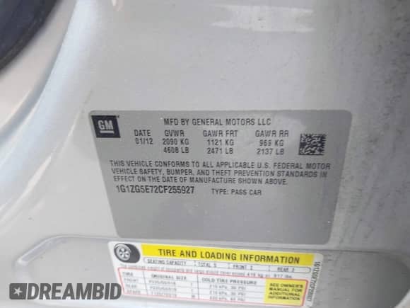 2012 Chevrolet Malibu LTZ z VIN 1G1ZG5E72CF255927, wystawiony jako IAAI lot #42441174 z przebiegiem 134 665 mil mil oraz . Historia ofert i sprzedaży dostępna na DreamBid. Obrazek 9.