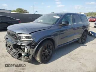 2021 Dodge Durango GT Plus with VIN 1C4RDHDG9MC640777, listed as a Copart auction lot 54555205 with 90,341 mi miles and Clean title. Bid and sale history available at DreamBid. Image 1.