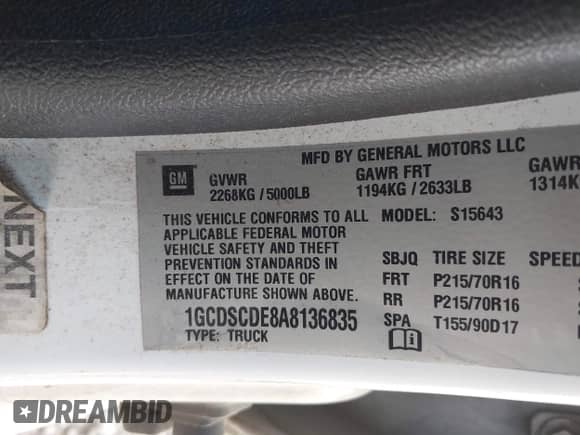 2010 Chevrolet Colorado 1LT z VIN 1GCDSCDE8A8136835, wystawiony jako IAAI lot #42139723 z przebiegiem 102 529 mil mil oraz . Historia ofert i sprzedaży dostępna na DreamBid. Obrazek 9.