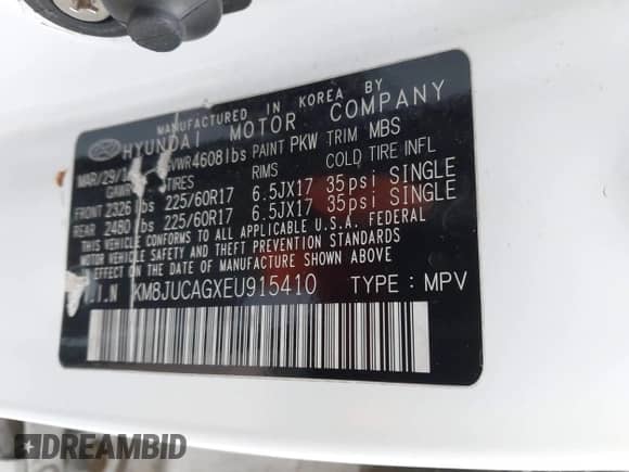 2014 Hyundai Tucson Walking Dead Edition с VIN KM8JUCAGXEU915410, выставлен на аукционе IAAI как лот 41537801 с пробегом 168 919 миль миль и . История ставок и продаж доступна на DreamBid. Изображение 9.