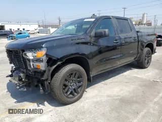 2024 Chevrolet Silverado 1500 Custom with VIN 1GCPABEK0RZ218482, listed as a Copart auction lot 69145435 with 11,289 mi miles and Salvage title. Bid and sale history available at DreamBid. Image 1.