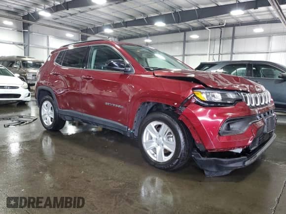 2022 Jeep Compass Latitude с VIN 3C4NJDBB2NT156849, выставлен на аукционе Copart как лот 69195475 с пробегом 33 100 миль миль и Списание • Salvage title. История ставок и продаж доступна на DreamBid. Изображение 4.