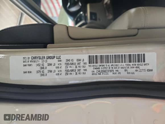 2014 Jeep Grand Cherokee Limited с VIN 1C4RJEBG6EC373979, выставлен на аукционе Copart как лот 83887325 с пробегом 136 084 миль миль и На запчасти • Non repairable. История ставок и продаж доступна на DreamBid. Изображение 13.