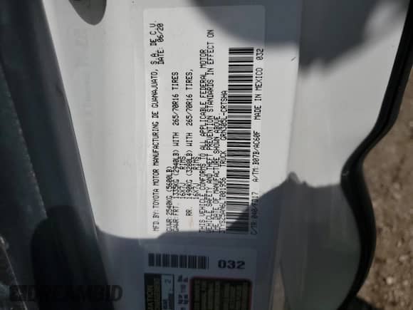 2020 Toyota Tacoma SR с VIN 3TYSZ5AN6LT001956, выставлен на аукционе Copart как лот 71068235 с пробегом 50 009 миль миль и Списание • Salvage title. История ставок и продаж доступна на DreamBid. Изображение 12.