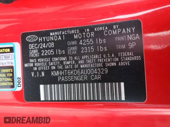 2010 Hyundai Genesis Coupe с VIN KMHHT6KD6AU004329, выставлен на аукционе Copart как лот 80905244 с пробегом 77 586 миль миль и Списание • Salvage title. История ставок и продаж доступна на DreamBid. Изображение 12.