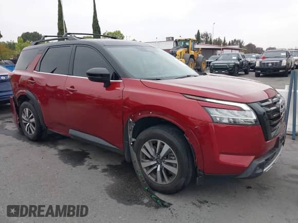 2023 Nissan Pathfinder SL with VIN 5N1DR3CA7PC236503, listed as a IAAI auction lot 42156727 with 41,125 mi miles and . Bid and sale history available at DreamBid. Image 1.