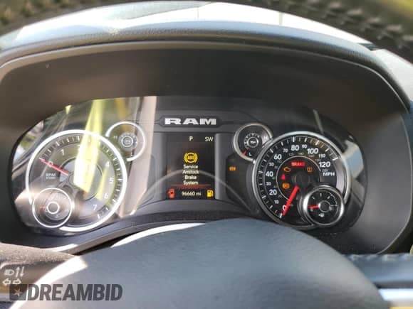 2020 Ram 1500 Big Horn with VIN 1C6SRFBT6LN217463, listed as a Copart auction lot 70120385 with 96,660 mi miles and Salvage title. Bid and sale history available at DreamBid. Image 9.