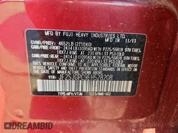 2014 Subaru Forester XT Touring z VIN JF2SJGPC9EH528208, wystawiony jako Copart lot #84295665 z przebiegiem 160 176 mil mil oraz Czysty tytuł • Clean title. Historia ofert i sprzedaży dostępna na DreamBid. Obrazek 13.