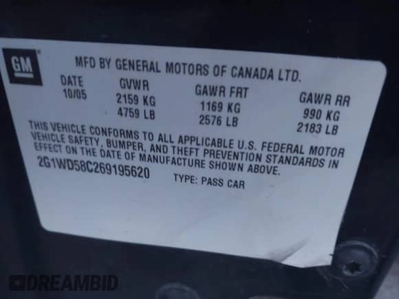 2006 Chevrolet Impala SS с VIN 2G1WD58C269195620, выставлен на аукционе IAAI как лот 42953726 с пробегом 179 319 миль миль и . История ставок и продаж доступна на DreamBid. Изображение 9.
