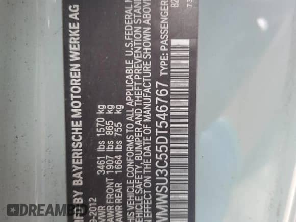 2013 MINI Hardtop with VIN WMWSU3C55DT546767, listed as a Copart auction lot 61287115 with 181,711 mi miles and Clean title. Bid and sale history available at DreamBid. Image 13.