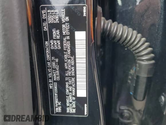 2015 Volvo S60 T6 R-Design Platinum с VIN YV1902TS1F2358022, выставлен на аукционе Copart как лот 84637315 с пробегом 163 076 миль миль и Списание • Salvage title. История ставок и продаж доступна на DreamBid. Изображение 12.