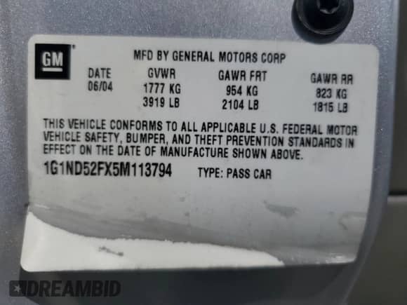 2005 Chevrolet Malibu Classic z VIN 1G1ND52FX5M113794, wystawiony jako Copart lot #65444925 z przebiegiem 84 887 mil mil oraz Szkoda całkowita • Salvage title. Historia ofert i sprzedaży dostępna na DreamBid. Obrazek 12.