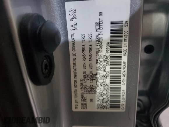 2022 Toyota Tacoma TRD Off Road with VIN 3TYCZ5AN2NT070103, listed as a Copart auction lot 81084885 with 40,895 mi miles and Salvage title. Bid and sale history available at DreamBid. Image 12.