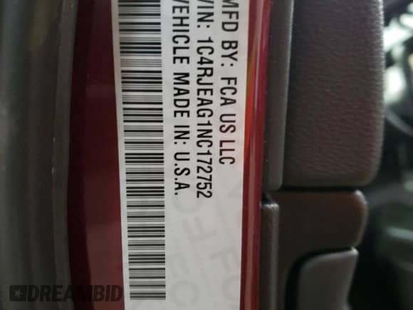 2022 Jeep Grand Cherokee Laredo X with VIN 1C4RJEAG1NC172752, listed as a Copart auction lot 89016495 with 44,650 mi miles and Salvage title. Bid and sale history available at DreamBid. Image 14.