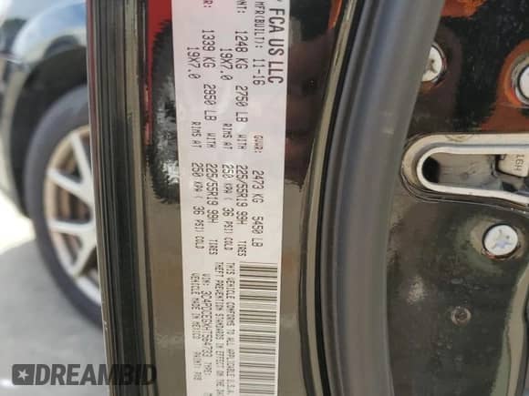 2017 Dodge Journey GT with VIN 3C4PDCEGXHT564733, listed as a Copart auction lot 86780905 with 153,506 mi miles and Clean title. Bid and sale history available at DreamBid. Image 13.