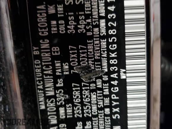 2019 Kia Sorento LX with VIN 5XYPG4A38KG582341, listed as a Copart auction lot 70583675 with Not provided miles and Salvage title. Bid and sale history available at DreamBid. Image 13.