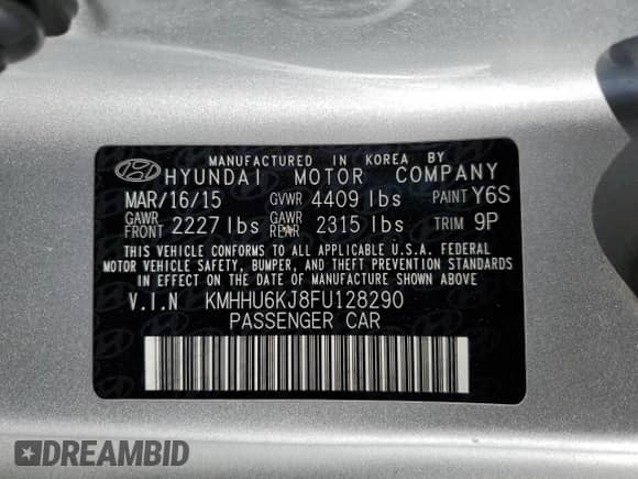 2015 Hyundai Genesis Coupe Ultimate with VIN KMHHU6KJ8FU128290, listed as a Copart auction lot 44106515 with 121,655 mi miles and Salvage title. Bid and sale history available at DreamBid. Image 15.