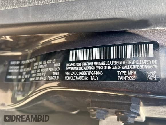 2018 Jeep Renegade Altitude с VIN ZACCJABB7JPG74043, выставлен на аукционе Copart как лот 69500015 с пробегом 25 125 миль миль и Чистый • Clean title. История ставок и продаж доступна на DreamBid. Изображение 10.