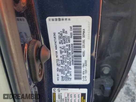 2008 Toyota Corolla CE с VIN 1NXBR32E78Z000358, выставлен на аукционе Copart как лот 81079185 с пробегом 101 233 миль миль и Списание • Salvage title. История ставок и продаж доступна на DreamBid. Изображение 12.