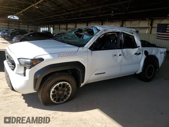 2024 Toyota Tacoma SR5 with VIN 3TYLB5JN1RT001588, listed as a Copart auction lot 72055575 with 21,312 mi miles and Salvage title. Bid and sale history available at DreamBid. Image 1.