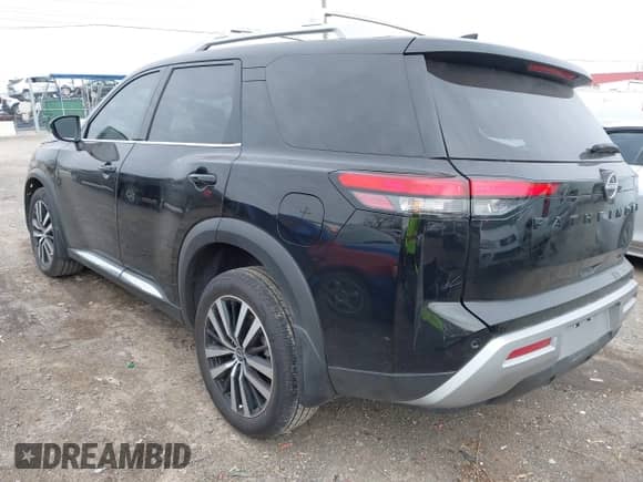 2023 Nissan Pathfinder Platinum with VIN 5N1DR3DG6PC257054, listed as a IAAI auction lot 41565552 with 9,952 mi miles and . Bid and sale history available at DreamBid. Image 3.