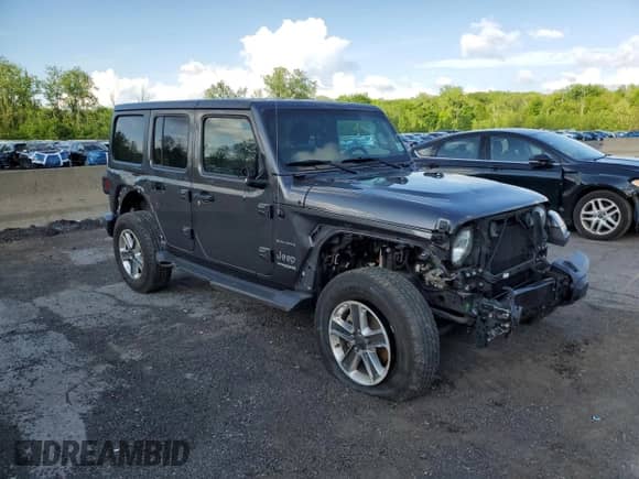 2022 Jeep Wrangler Unlimited Sahara with VIN 1C4HJXEN0NW110192, listed as a Copart auction lot 57206625 with 32,964 mi miles and Salvage title. Bid and sale history available at DreamBid. Image 4.