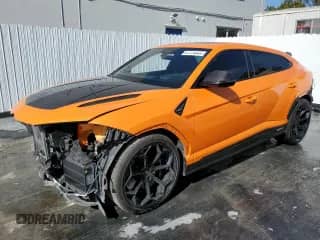 2023 Lamborghini Urus Performante with VIN ZPBUC3ZL7PLA26958, listed as a Copart auction lot 47774945 with 9,787 mi miles and Salvage title. Bid and sale history available at DreamBid. Image 1.