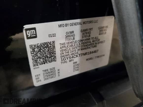 2022 Cadillac Escalade with VIN 1GYS4CKT7NR184467, listed as a Copart auction lot 85306174 with 26,379 mi miles and Salvage title. Bid and sale history available at DreamBid. Image 14.