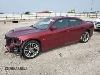 2021 Dodge Charger R/T with VIN 2C3CDXCT8MH675018, listed as a Copart auction lot 57876185 with 89,316 mi miles and Salvage title. Bid and sale history available at DreamBid. Image 1.
